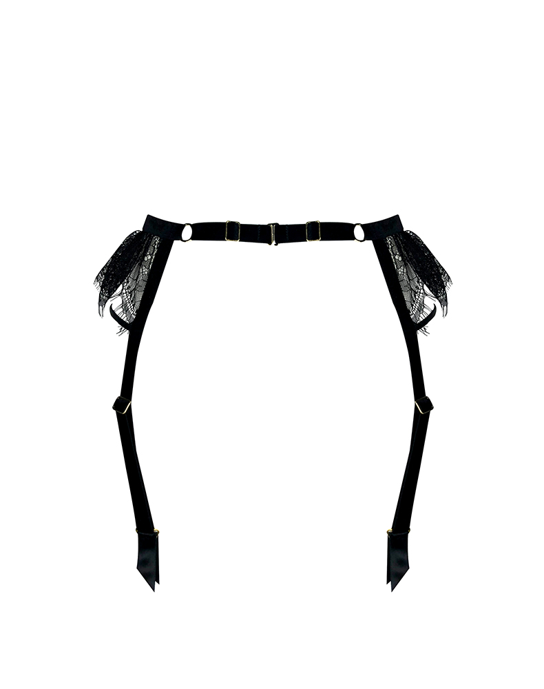 Shades of Darker Lace Suspender Belt | E.L.F ZHOU London